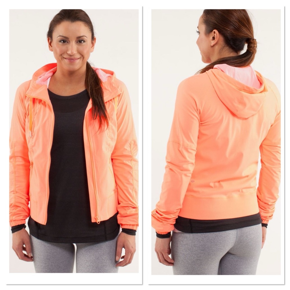 Lululemon Street To Studio Jacket Pop Hoodie Orange Sz 6